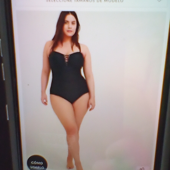 New black Lattice one piece swimsuit - Picture 2 of 4